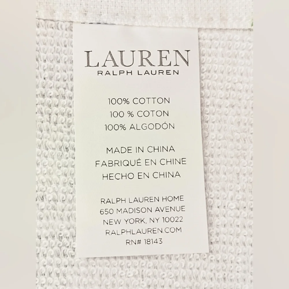 Ralph Lauren Kitchen Towel Set of 2 Blue Hydrangea Flowers 100% Cotton New